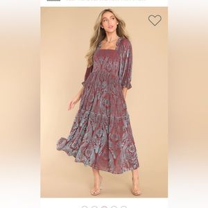 Been Here Before Rust Midi Dress Size Small